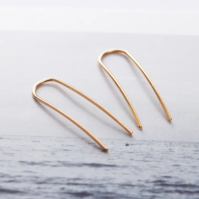 Fashion Jewelry U-shaped Ear Line Earrings For Women Gold/silver/black Copper Line Ear Beauty Of Simple Metal Ear Stud Earring