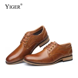 YIGER Neue Männer kleid schuhe Mann formale lace-up schuhe Große größe Echtem leder business schuhe männlich Erhöht männer der schuhe 0301