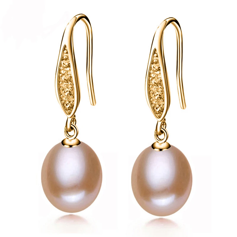 Echte Natürliche Süßwasserperlen-Ohrringe für Damen, Elegante 925 Sterling Silber Kultivierte Perlen-Tropfenohrringe, Geschenk zum Jahrestag für die Ehefrau – Detail 7