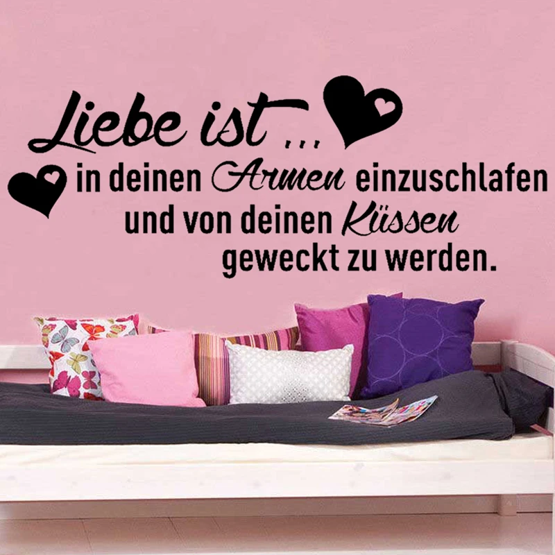 Stickers Liebe Ist In Deinen Armen Einzuschlafen Vinyl Wall Decal Wall Art Decor Living Room Home Decor Poster House Decoration