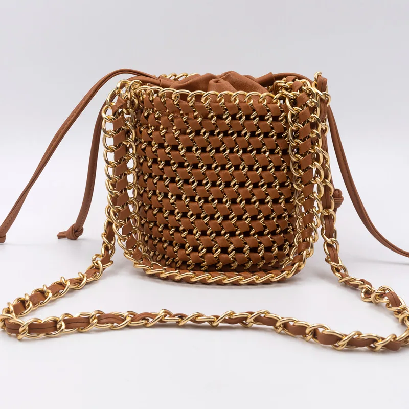 NEW Designer 2019 Summer Women's Bucket Straw Bag Woven Handbags Ladies Straw Beach Bag Female Crossbody Messenger Bag