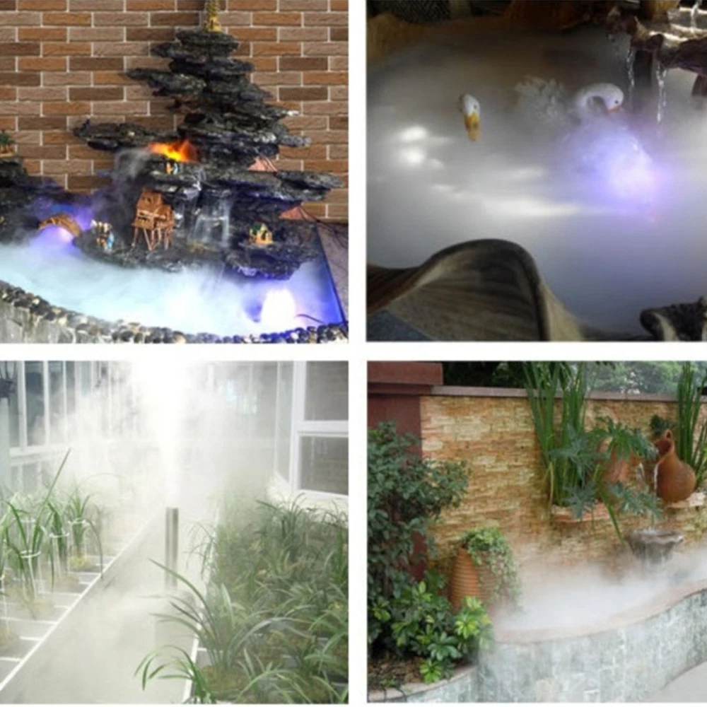 New 16mm Fogger Water Fountain Pond Ultrasonic Atomizer Air Humidifier   12 LED 400mL/H Industrial Evaporator Air Purifier