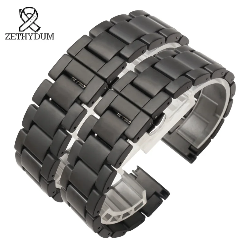 matte Ceramic watchband black watch strap 16mm 18mm 20mm wristband replacement watch accessories not fade watch band