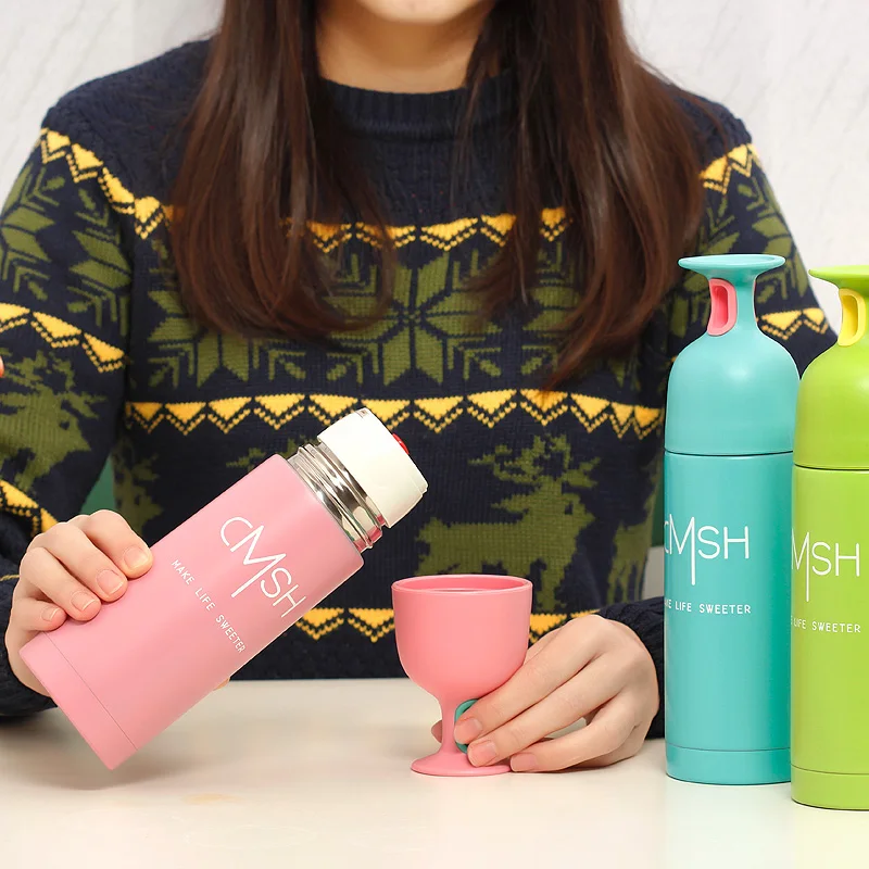 Stainless Steel Vacuum Cup Wine Glass Cup Portable Thermos Cup Water Bottle Office 380ml Top Quality Creative Household Cup image 6