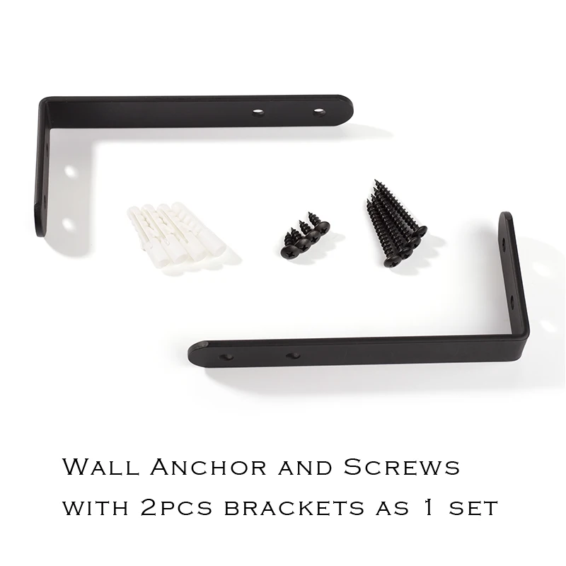90 degree L Bracket For Shelves silver black color wood shelf bracket Heavy Duty wall shelf support image 5