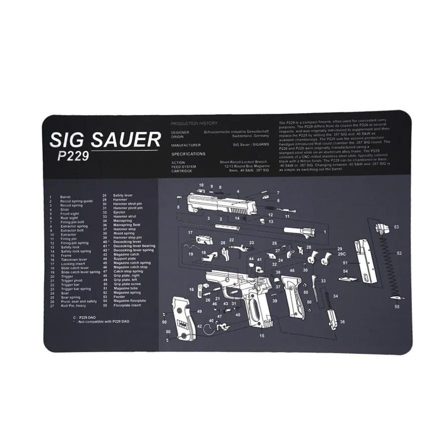 Gun Cleaning Mat Pad Patches Gunsmith Armorer Bench For Glock 17 19 26 1911 Sig sauer P226 P229 Springfield XD Tool Kit image 5