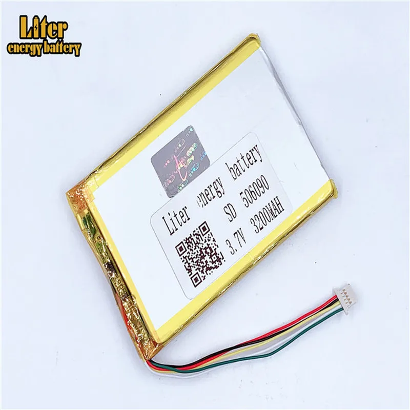 ปลั๊ก 1.0-5 P 506090 3200 mah 3.7 V คุณภาพสูง lipo แบตเตอรี่ลิเธียมโพลิเมอร์แบบชาร์จไฟได้แท็บเล็ต PC