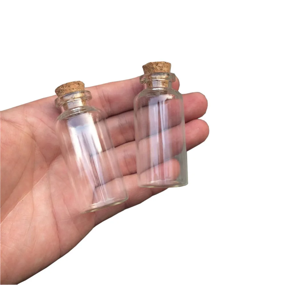 100pcs 20ml Cute Mini Glass Bottle with Corks Small Glass Jars Gift Bottles Factory Wholesale Wedding Wish Gift Jar