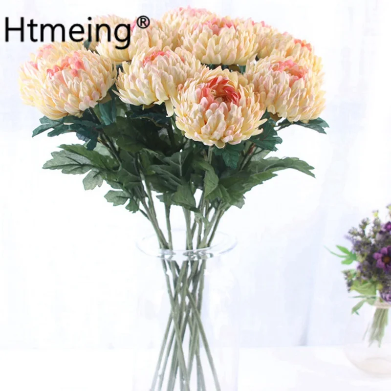 artificial Bellis perennis flowers stems Chrysanthemum flowers rose dahlia silk Daisy flower heads DIY craft home office decor