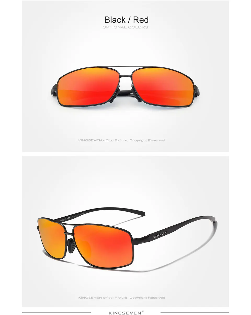 KINGSEVEN Vintage Retro Marken-Designer Polarisierte Sonnenbrille für Herren, Quadratische Klassische Herren-Sonnenbrille UV400 N7088 – Detail 11