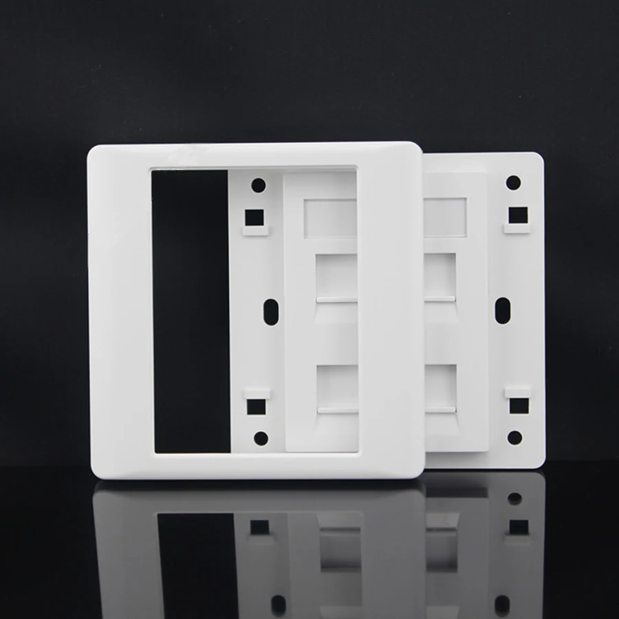 xintylink rj45 Socket jack modular 4 Port cat5e cat6 Keystone white pc Wall Face plate Faceplate toolless wall socket panel 86mm