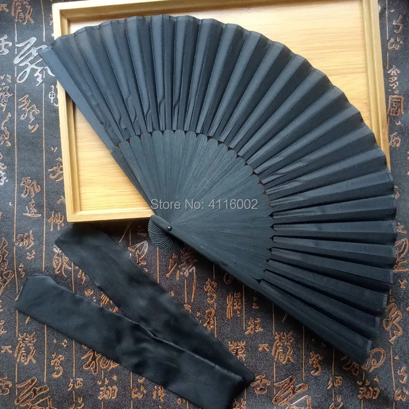 100pcs Black Color Men Folding Hand Fan 21cm Summer Portable Souvenir Decor Handheld Fan Wedding Party Favor