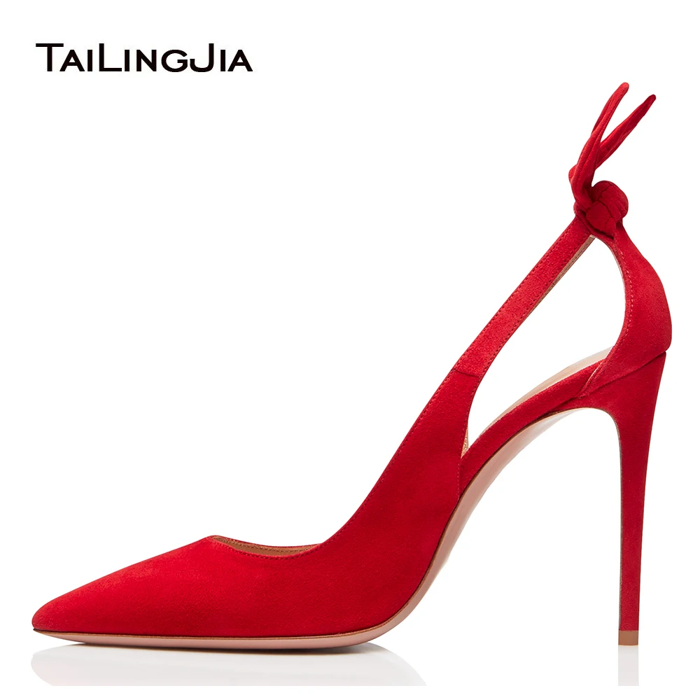 

Elegant Pointed Toe High Heel Pumps with Bow Black Court Shoes Women Red Evening Dress Heels Ladies Summer Shoes Big Size 2022