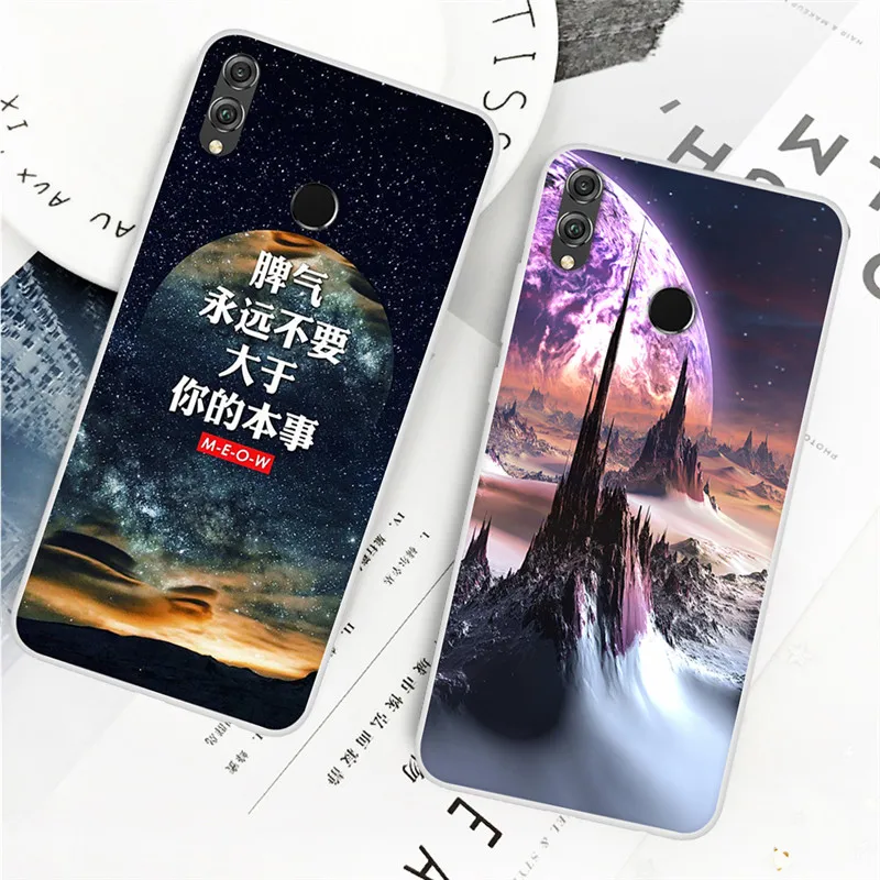 Honor8X Case For Huawei Honor 8X Case Transparent TPU Print Space Planet Cover For Funda Honor 8X 8 X X8 Back Case Silicone Capa