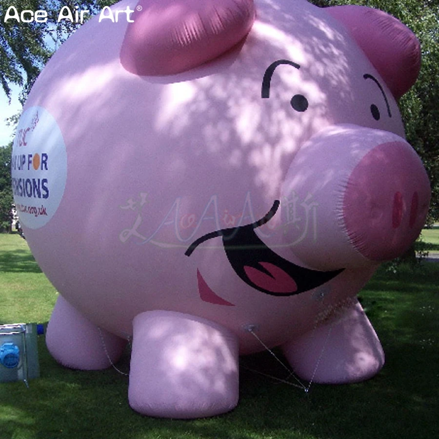 Custom 2.5m L inflatable pink piglet,lovely piggy bank for bank advertising/event decoration