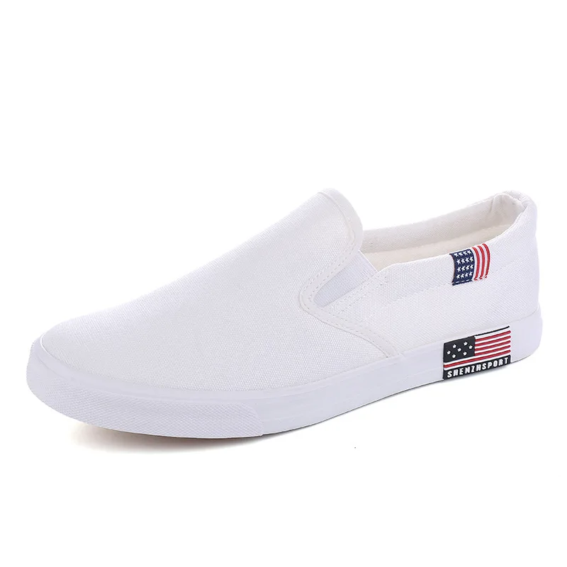 Canvas Men Shoes Slip-On Unisex Style Breathable Top Fashion Cloth Youth Loafers Male Shoes Large size