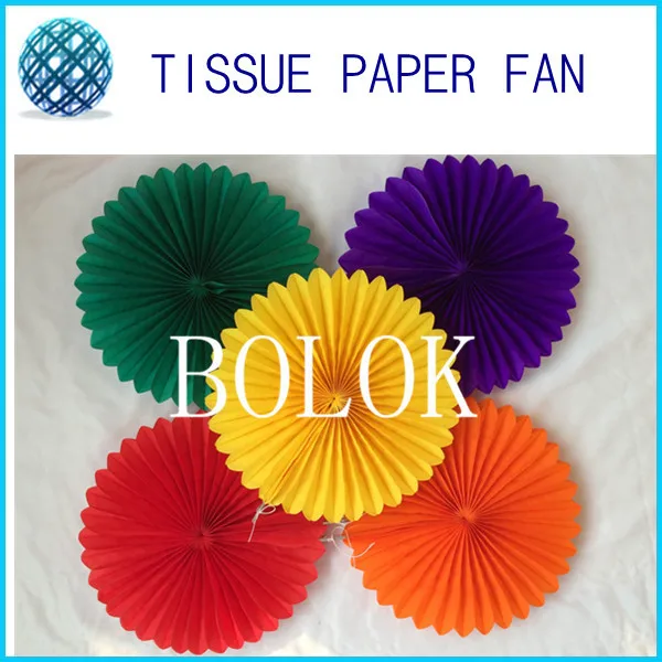 12 color choose 50PCS/lot 8 inch (20cm)Tissue Paper fans used in  New Year Decorations And Birthday Decoration