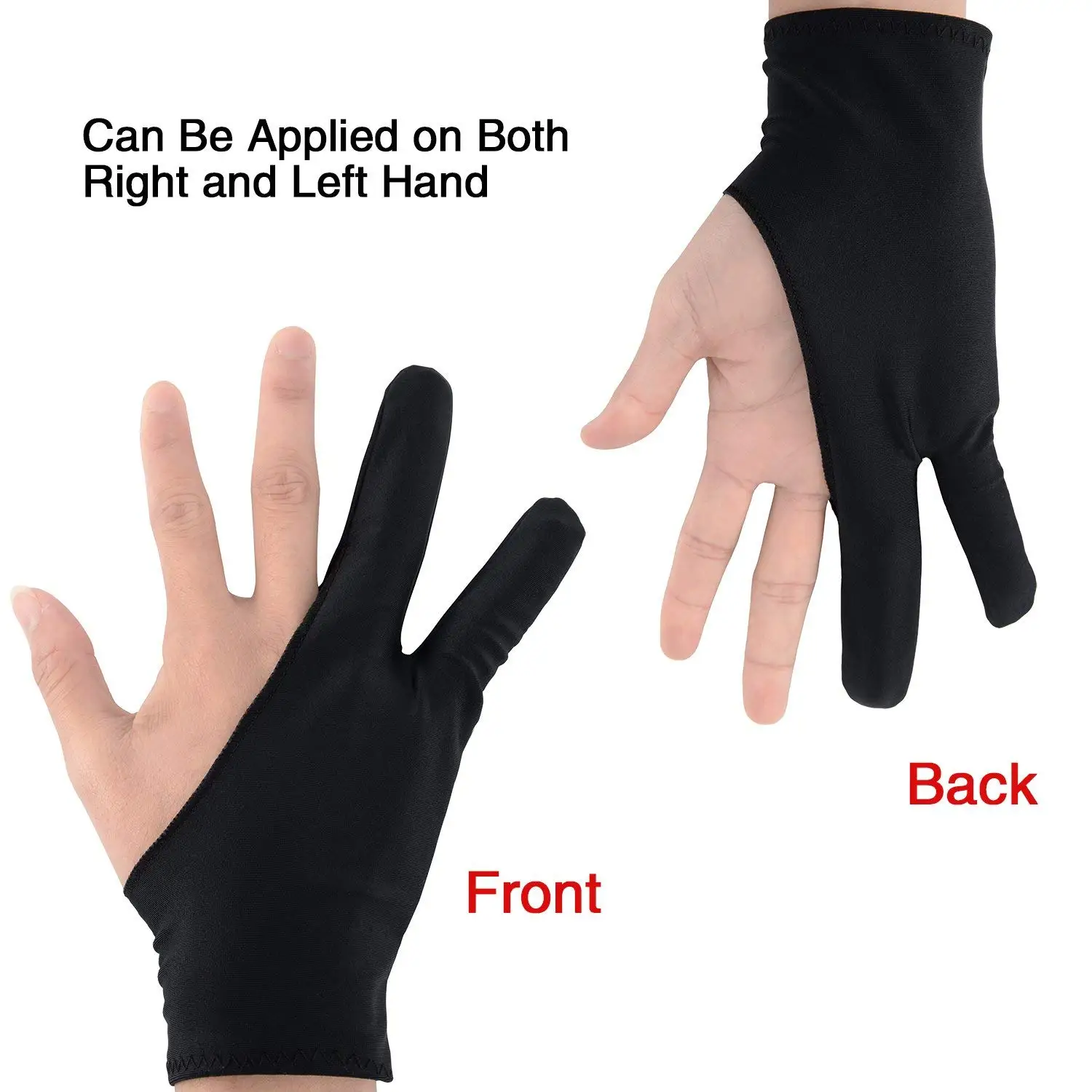 2 Pcs Tablet Drawing Glove Artist Glove for Graphic Tablet, Art Creation, Pen Display and IPad Pro Pencil (Blue, Pink, Black)