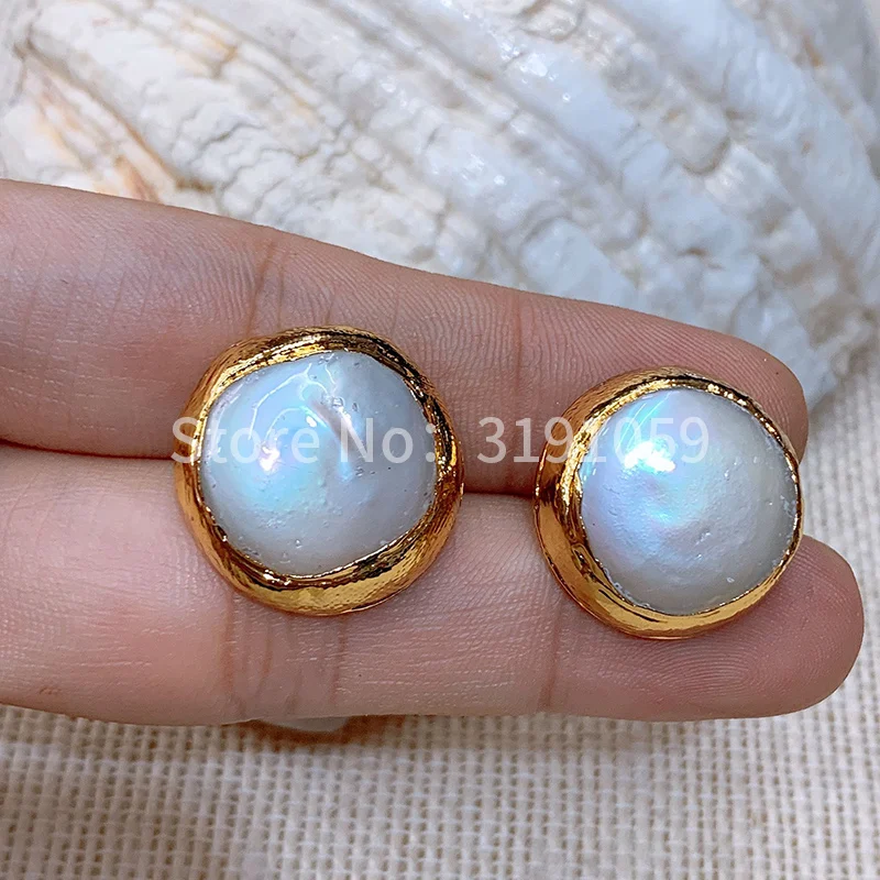 24k gold pearl super beautiful large clasp retro personality fashion joker earrings