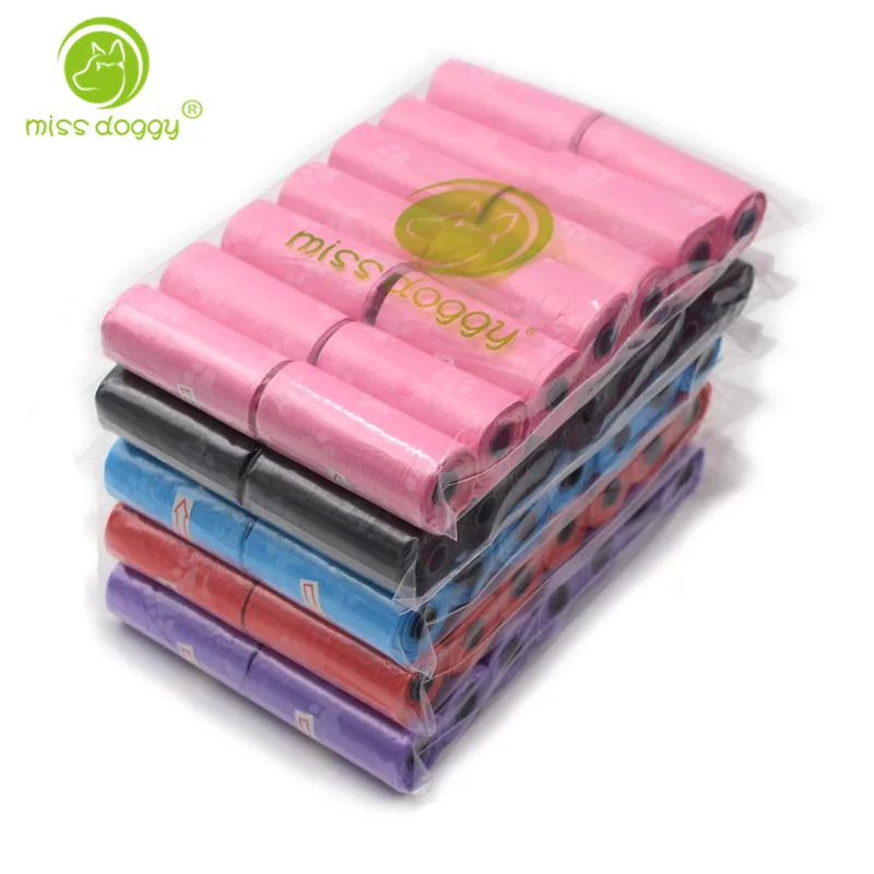 足跡の犬のうんちバッグ、たわごとをきれいにする、ペットのゴミ袋、屋外キャリアホルダー、ディスペンサーきれいなピックアップツール14ロール