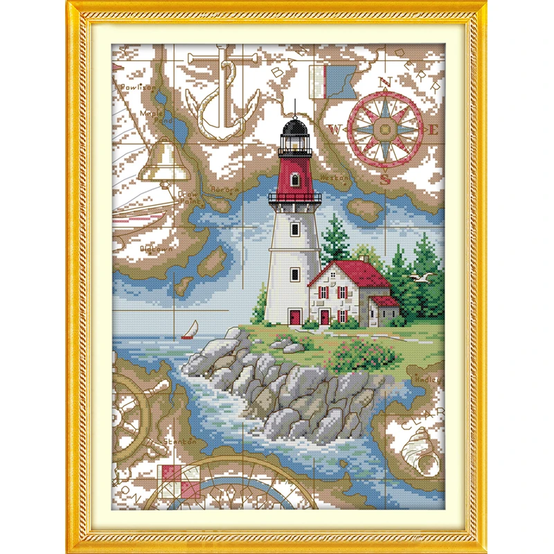 

The Lighthouse (5) Counted Cross Stitch 11CT 14CT Cross Stitch landscape Cross Stitch Kits for Embroidery Home Decor Needlework