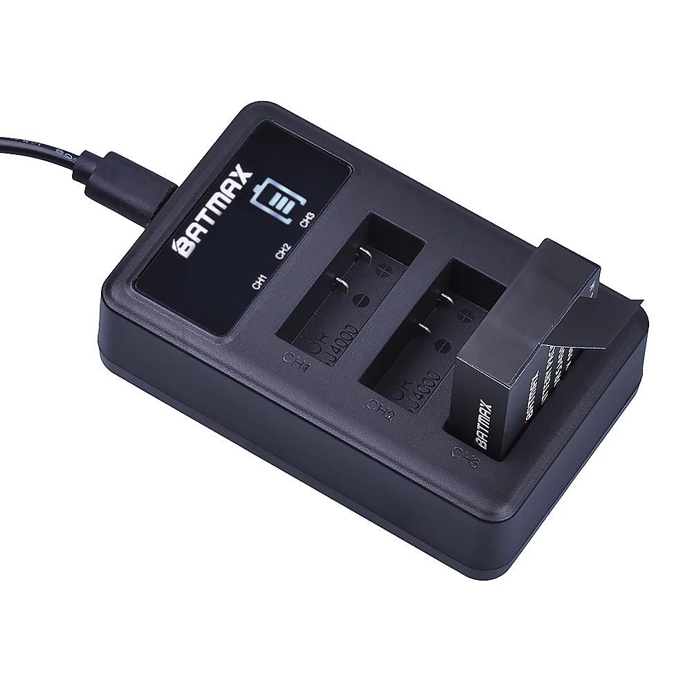 3Pcs PG1050แบตเตอรี่ + LED 3ช่อง USB Charger สำหรับ SJCAM Sj4000 Sj5000x SooCoo C30 C50 EKEN H9 H3 v8 Series 4K Ation Cameras กล้อง