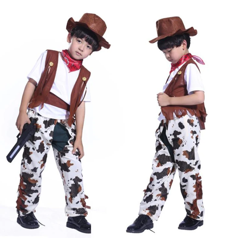 Costume da Cowboy per feste di Halloween per ragazzi e ragazze da Cowboy per adulti Pretty Cowgirl Cosplay Western Dress Suit Carnival West Cowboy