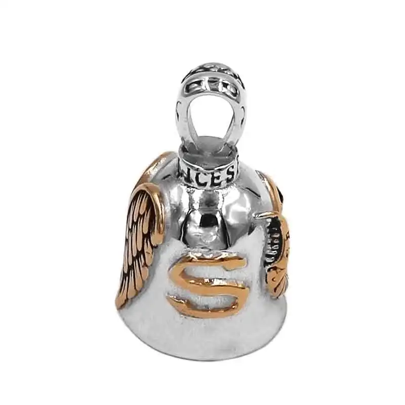 Classic Biker Eagle Wings Bell Pendant Stainless Steel Jewelry Christmas Gift SWP0507
