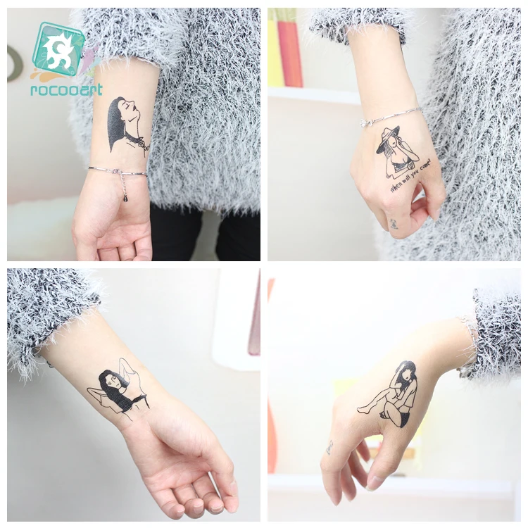 Rocooart Sexy Tattoos Lonely Girls Fake Tattoo For Body Art Taty Sexual Women Tatuagem Female Temporary Tattoo Stickers Tatuajes