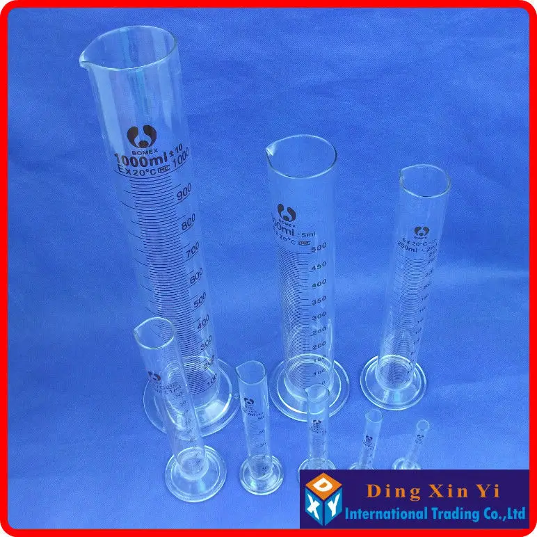 5/10/20/25/50/100/250/500/1000/2000ml Lab Lead-free Glass Graduated Measuring Cylinder