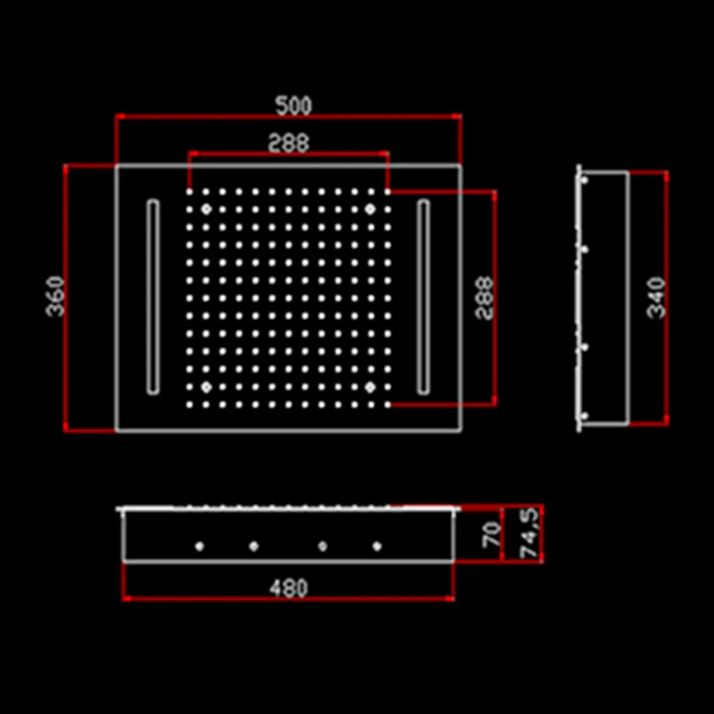 Imagem -05 - Design Banho Elétrico Led Teto Recessed Chuvas Cabeça de Chuveiro 304sus Acessórios do Banheiro Chuveiro Ducha Painel Novo