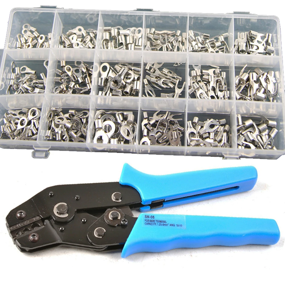 

330pcs Non-insulated Terminals Assortment Set Crimping Tool Crimper Plier Kit