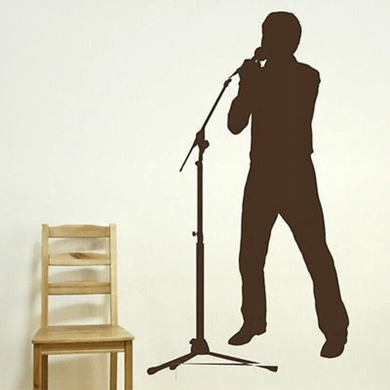 

Diy Boys Singer Wall Stickers Home Decor Music Microphone Patern Wall Decals Music Lover Living Room Wall Paper For Boys Room