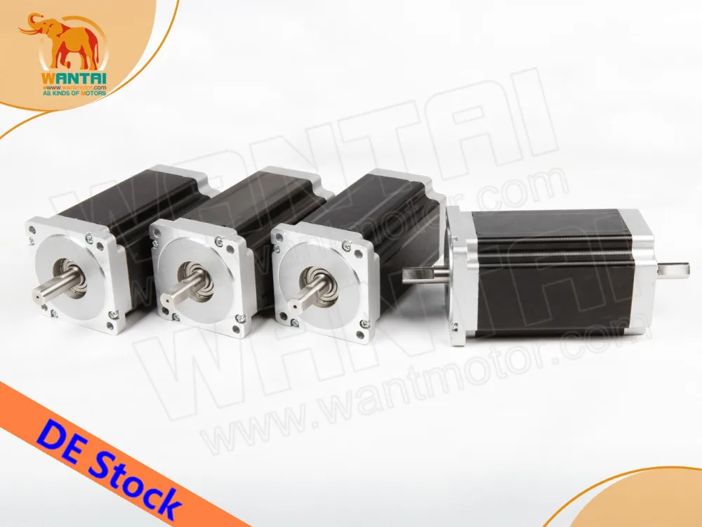 CNC Wantai 4PCS Nema23 Stepper Motor 57BYGH115-003B Dual Shaft 425oz-in 8MM Shaft 3A CE ROHS ISO DE FR IT DK Free