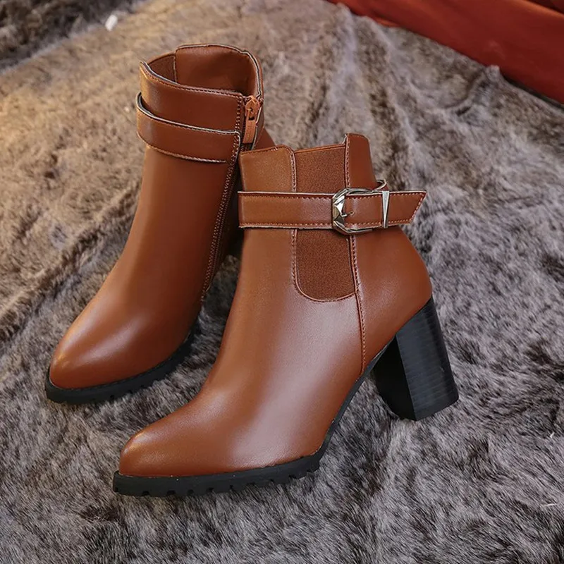 Nowy 2023 Botas Mujer Fashion Women Boots Square Heel Platforms Zapatos De Mujer PU Leather Thigh High Pump Motorcycle Boots