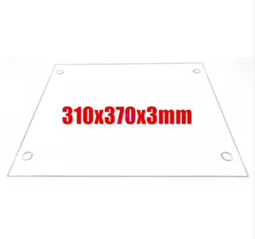 As impressoras 3d peças 310x370x3mm placa de vidro de borosilicato plana com furos de parafuso borda polida para diy tevo tornado impressora 3d