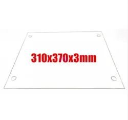 As impressoras 3d peças 310x370x3mm placa de vidro de borosilicato plana com furos de parafuso borda polida para diy tevo tornado impressora 3d