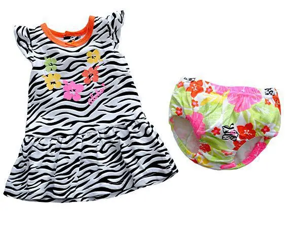 Hooyi Summer baby girl clothes Baby Dresses + Underpants Sets Bebe clothing Suit bebes dress Newborn Outfits