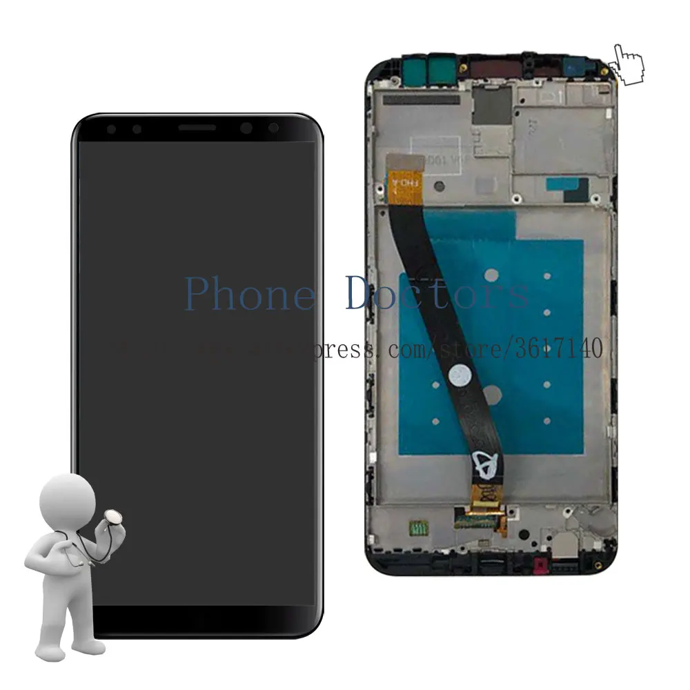 5.9'' Full LCD DIsplay + Touch Screen Digitizer Assembly With Frame For Huawei G10 / G10 Plus / Mate 10 Lite RNE-L01 / L21 / L23