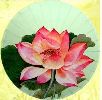 Free shipping dia 84cm blooming lotus oiled paper umbrella Luzhou handmade gift and collection sunshade oiled paper umbrella