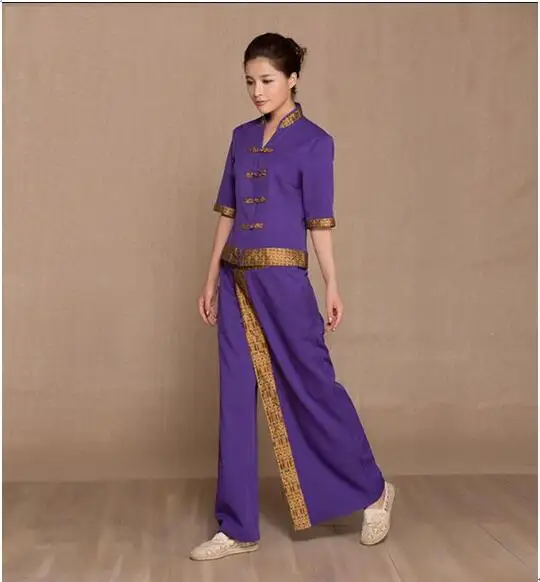 

Thai Spa Beauty Salon Uniforms Massage Work Suit Beautician Cosmetologist Women Spring Purple