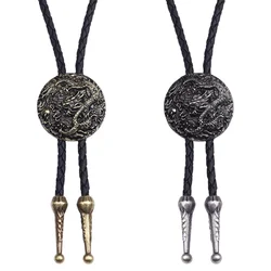 Collier BOLO de Style ethnique pour hommes et femmes, Long collier en cuir avec pendentif chaîne de chandail