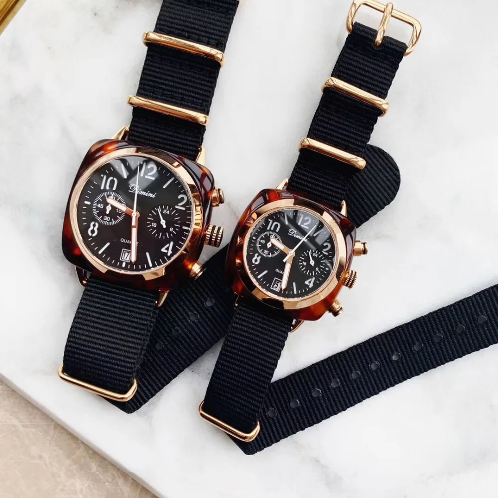 Cool Neutral Designer Women Resin Watches Unisex Brand Popular Canvas Watch Workable Sub Dials Chronograph Wrist watch Quartz