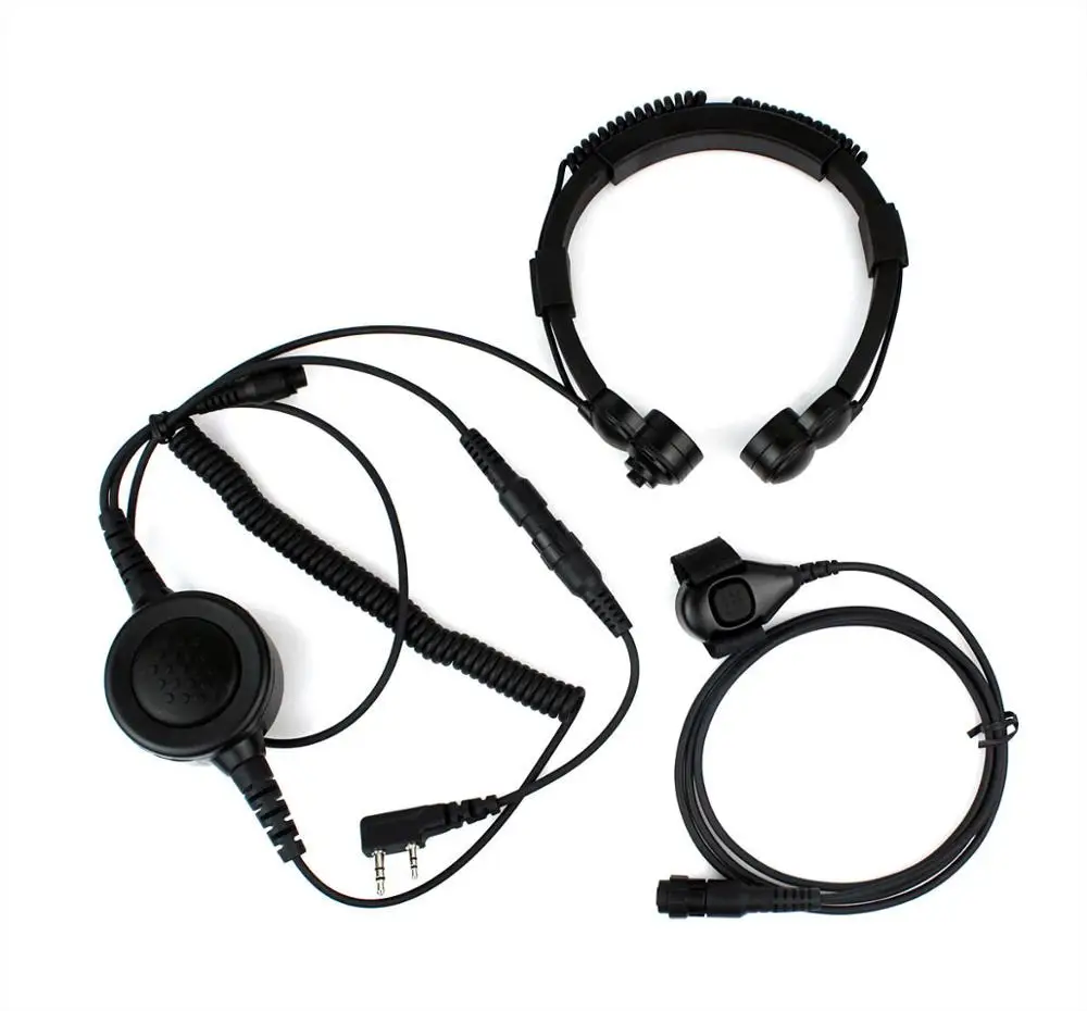 Military Police Equipment Throat Mic Air Tube Headset for Kenwood TH-F7 TH 3207