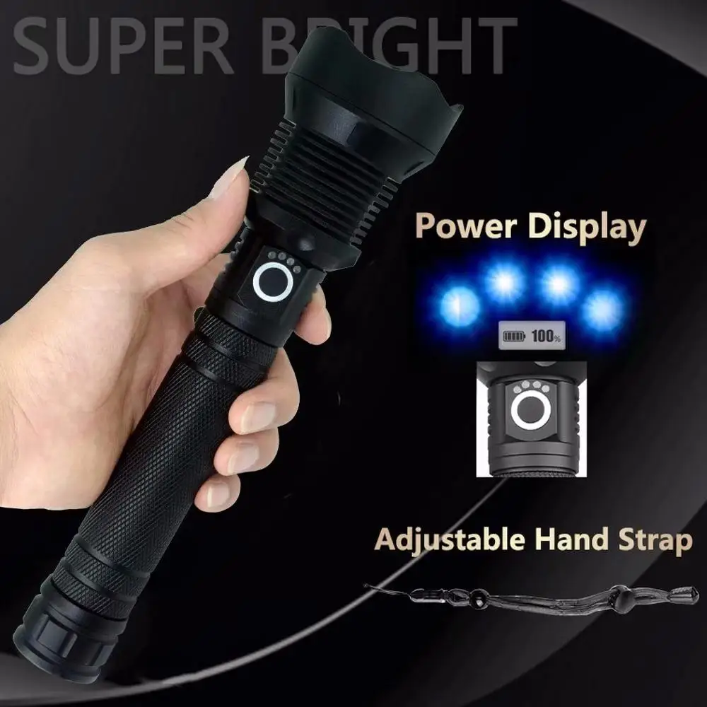 

P70 LED Flashlight Zoomable USB rechargeable light Torch use 18650/26650 Telescopic focusing waterproof lamp outdoor lights