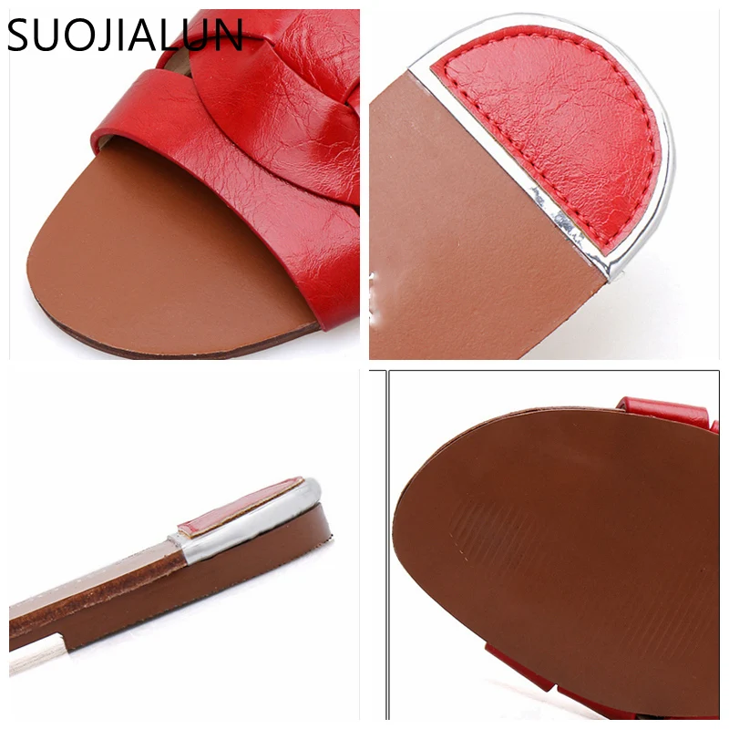 SUOJIALUN 2021 Beach Women Slippers Sandals Women Slippers Flat Heel Casual Ladies Shoes Outdoor Female Slides