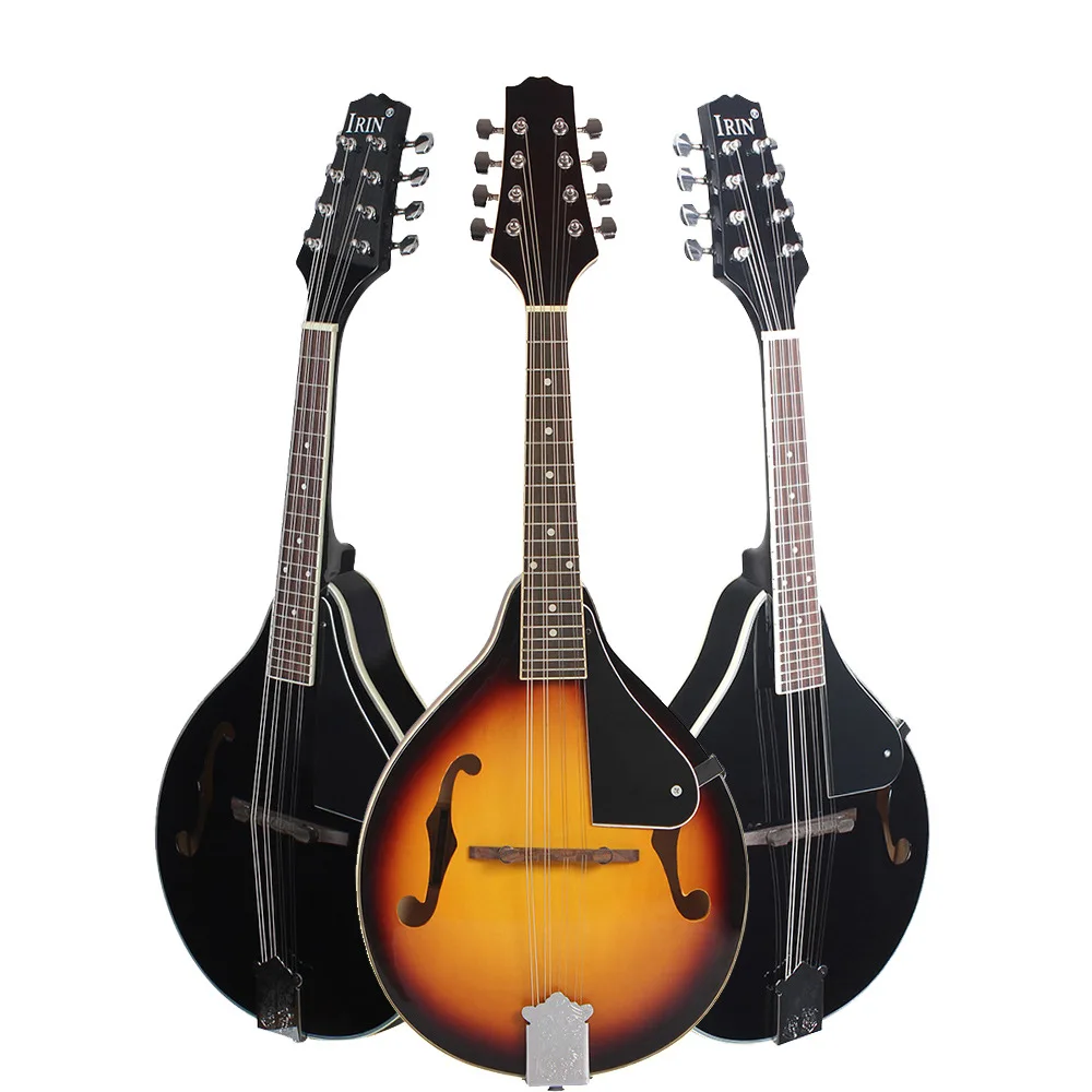 A-Style 8-String Basswood Mandolin Musical Instrument Ukulele with Rosewood Steel String Mandolin Guitar Instrument Adjustable