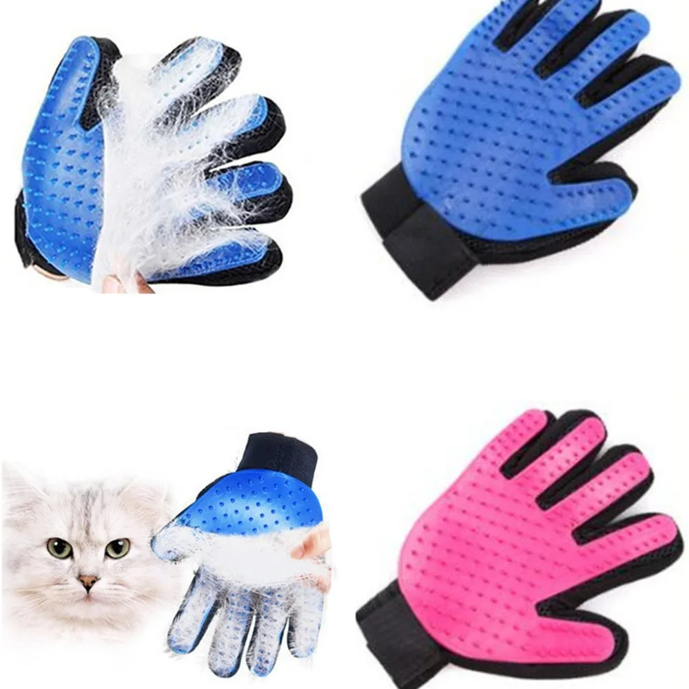 Silicone Dog Hair Remover Grooming Gloves Combs Soft Use Pet Cats Bath Brush Cleaning Efficient Massage Pet Supplier Dropshiping