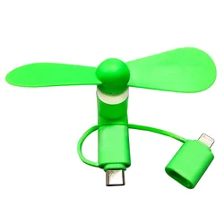 3 IN 1 Travel Portable Cell Phone Mini Fan Cooling Cooler For Micro USB C For iPhone 5 6 6S 7 Plus 8 X for Android Type-c