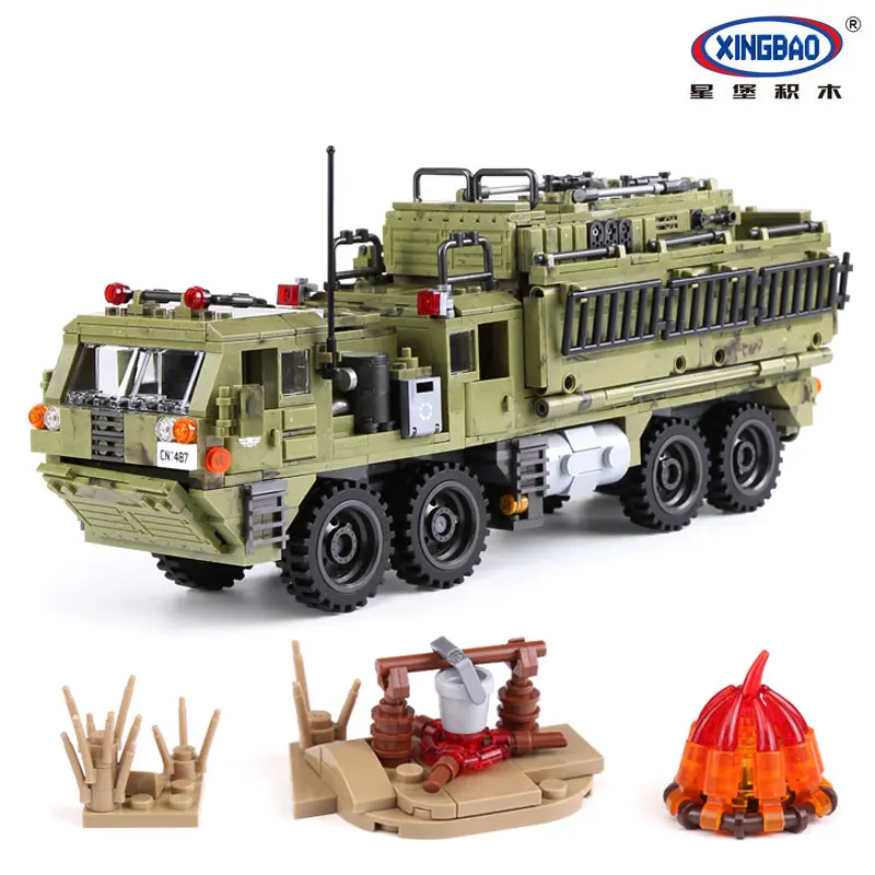 XINGBAO 1377PCS Military Army Series The Scorpion Heavy Truck Set Building Blocks Armored Truck Bricks Educational Toys Juguetes